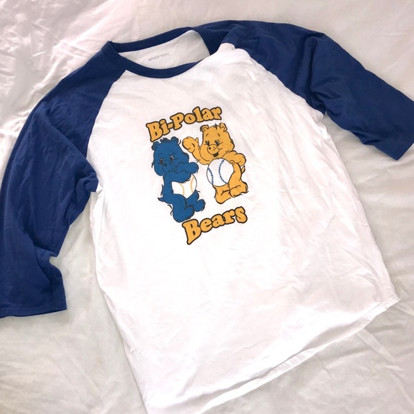 Sport-Tek Tops - Bi Polar Bears Raglan T Shirt Care Bear Parody Tee